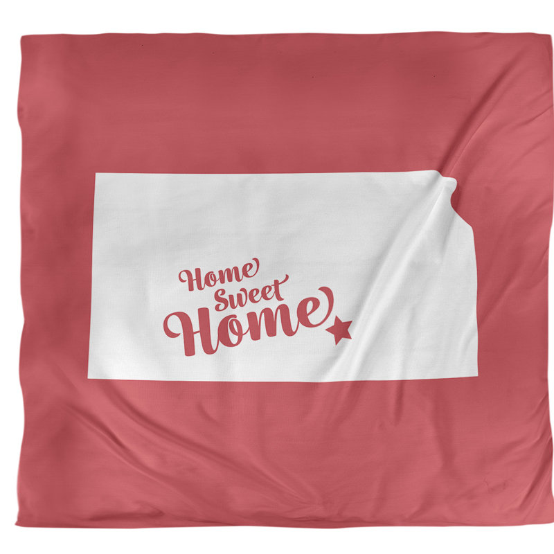 Housse de couette simple pour la maison Wichita, Housse de couette pour très grand lit, Rouge, Microfibre
