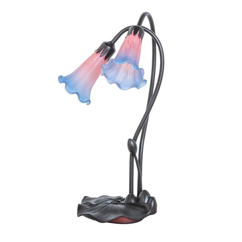 Meyda Tiffany & Stained Glass Table Lamp, Pink / Blue