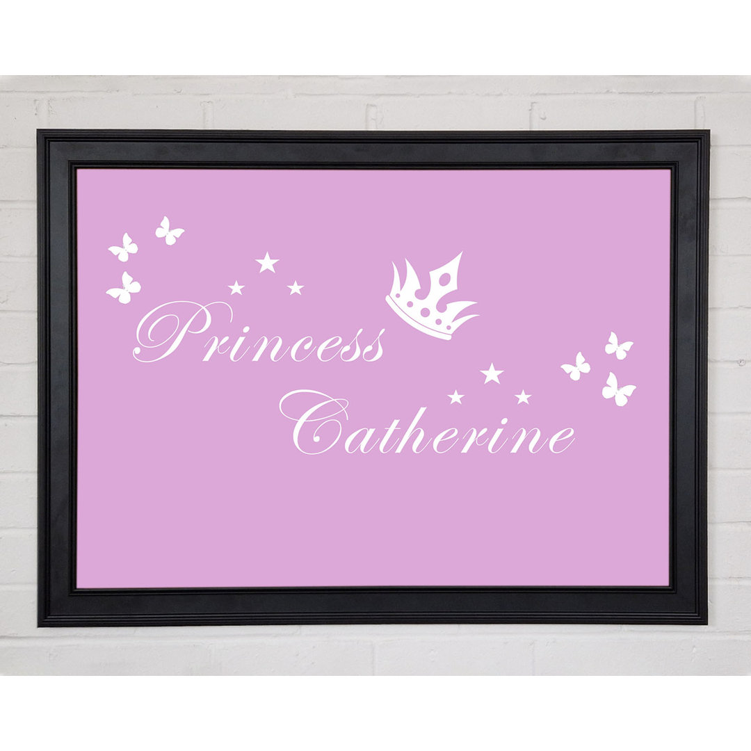 Dein eigener Name Prinzessin 2 Rosa Gerahmter Druck 10630