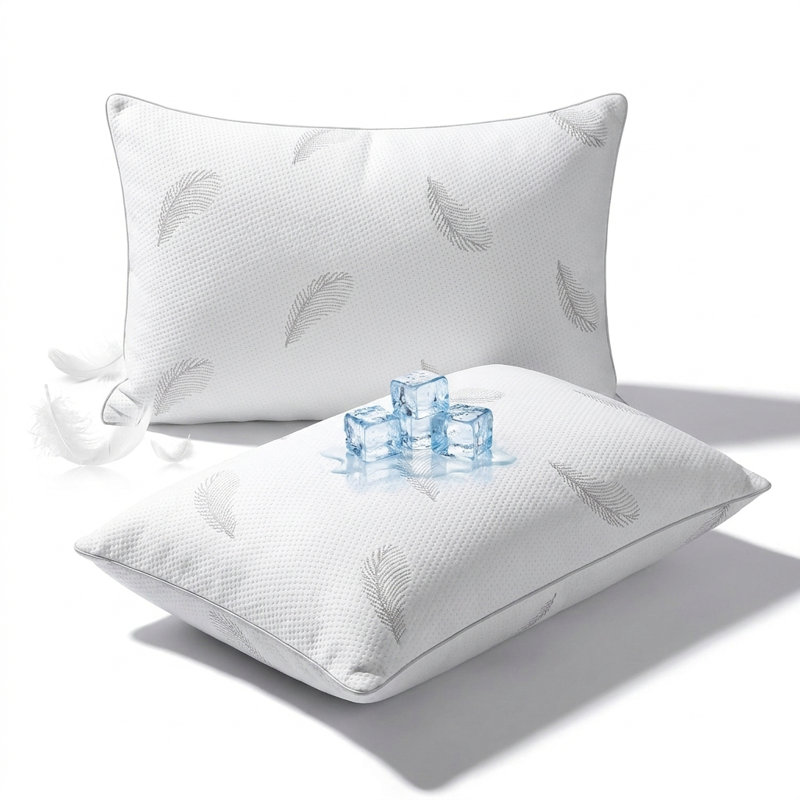 Luxury Queen Down Alternative Pillows, Premium Bed Pillows With Breathable Skin-friendly Cover, Queen, Set of 2