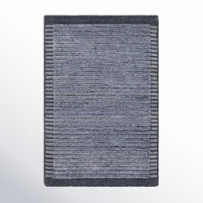 Felipa Hand-Knotted Blue Striped Rug