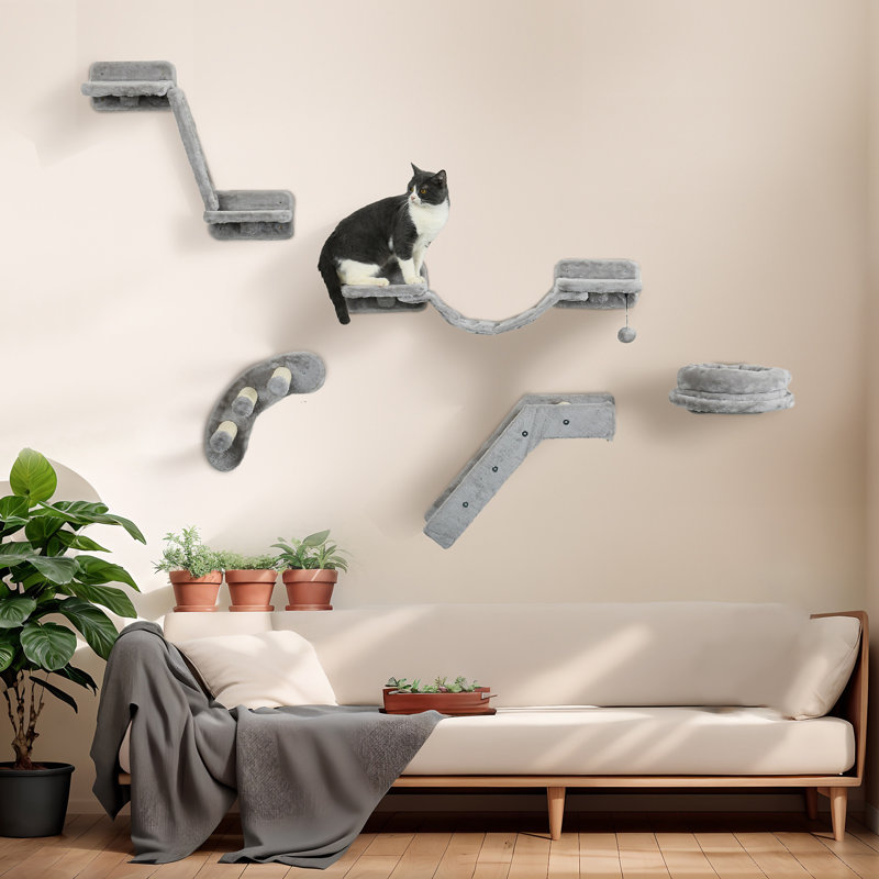 Étagères murales pour chat 5 pièces Pawhut