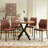 5-Piece Round Dining Table Set, 37 Inch Kitchen Table And 4 PU Leather Chairs-123215279