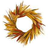 Handcrafted Faux Sorghum Polyester 25'' Wreath