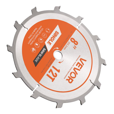 Dado Blade Set, 8 inch Diameter, 12 Sharp Alloy Teeth, 5/8 inch Arbor, Fine Finish, Stacking Dado Blades with Chippers and Shims, Noise-Reducing Heat Vents, for Cutting Plywood, OSB, Hardwood