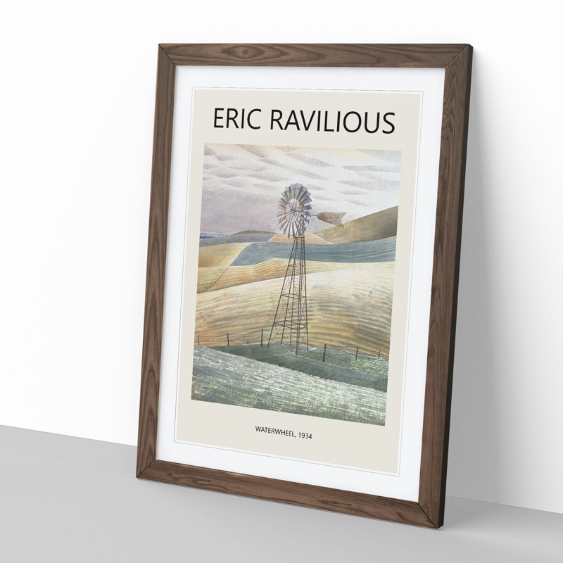 Furlongs Waterwheel 1 Piece Single Picture Frame Wall Art, 36cm H x 27cm W x 2cm D, Walnut Framed