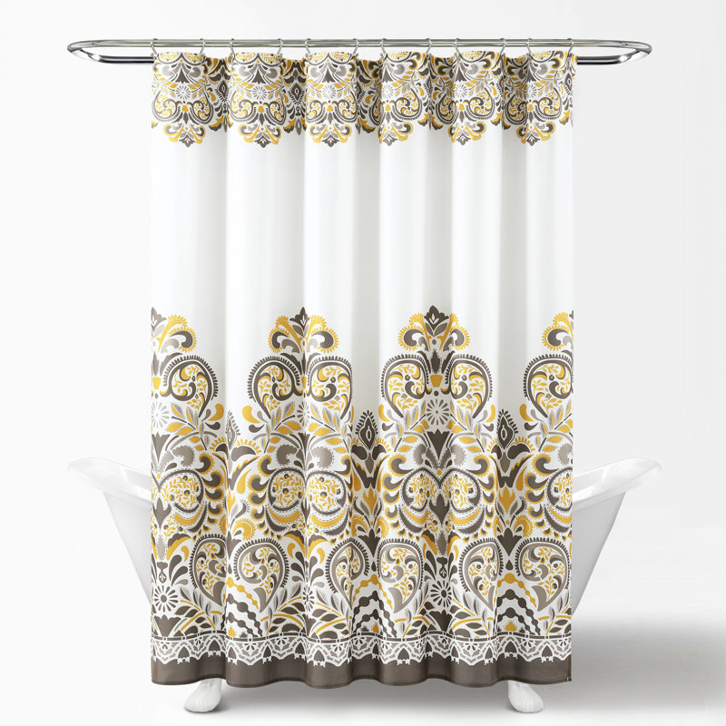 Bridgetown Polyester Shower Curtain, Yellow/Brown
