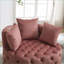 Chaises d'appoint pour le salon | Fauteuil demi-tonneau classique A & amp; A Furniture | Loisirs modernes | Velours rose-395090337