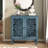 Vintage Hollow-Carved Accent Cabinet, 2-Door Display Storage Sideboard With Symmetrical Floral Design, Adjustable Shelf And Solid Wood Legs For Living Room Entryway-965811392
