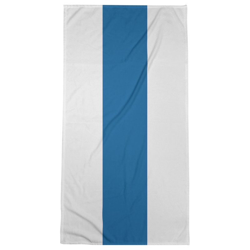 Bath Towel, White/Dodger Blue/White, Polyester/Cotton