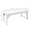 Banc de jardin en bois blanc avec siège à lattes pour piscine et chaises d'extérieur Structure en acier thermolaqué, 264 lb Soutien
