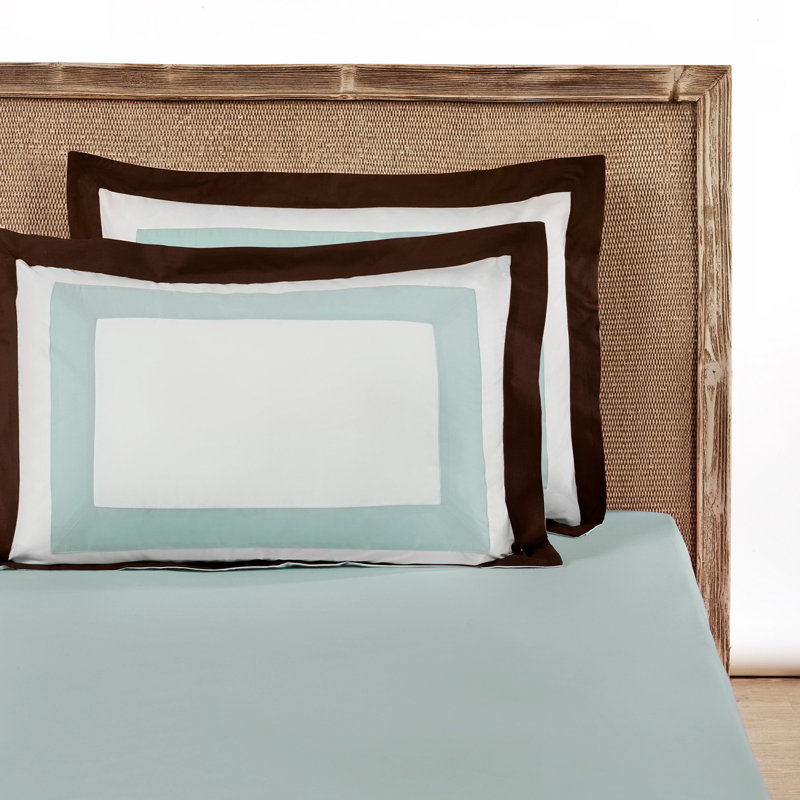 Taie d'oreiller 100% coton Cvitan, Bleu / blanc /brun