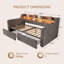 Smart Upholstered Storage Daybeds Upholstered Velvet Daybed-134969716