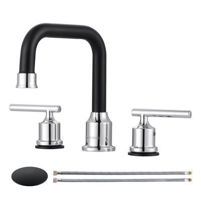 2-handle Bathroom Faucet with Drain Assembly