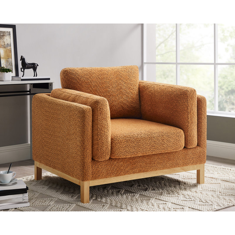 Chanequa 41.34In Oversized Upholstered Accent Chair, Curry Boucle