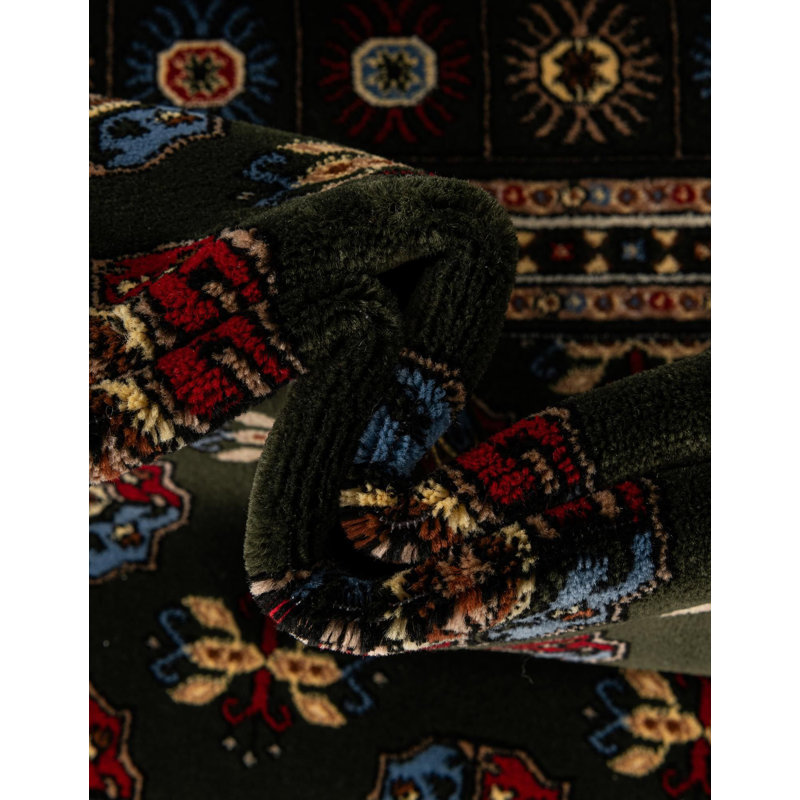 Tapis traditionnel Hinshaw vert foncé, Carré 6 pi 1 po