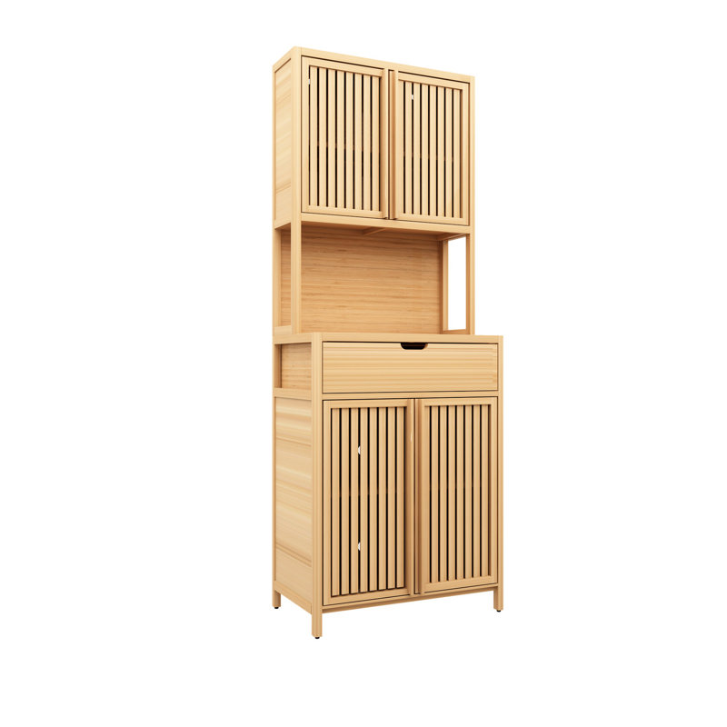 Natural Tea Cabinet, 1-2 Drawer Storage, Rustic Design, For Home & Bathroom, 70.8 In. X 27.08 15.02 In., 55.94 Lb Weight Ample Bathroom Decor,