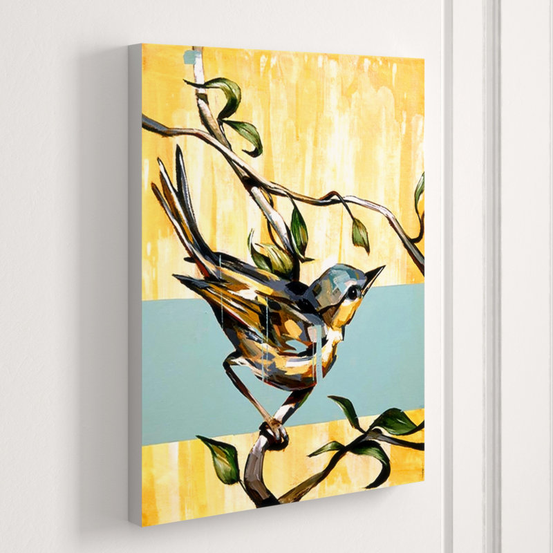 Warbler B Painting by Chelsea Art Studio, Glass Coat, 32" H x 24" W x 1.5" D
