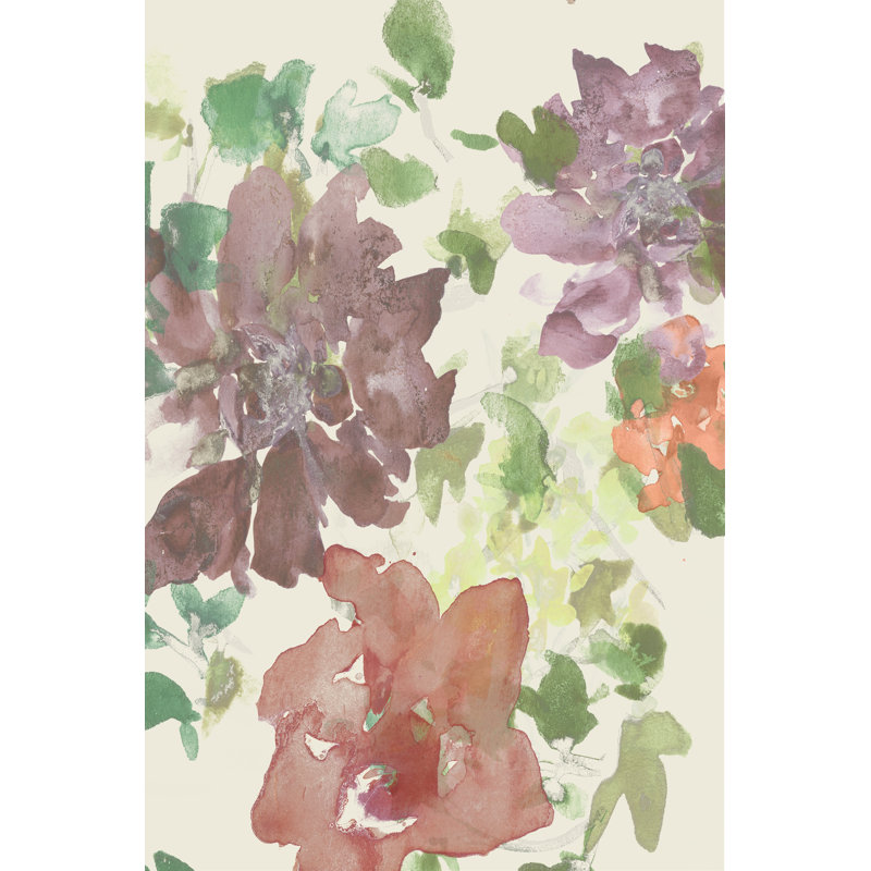 Fuchsia Inked Blooms II 1 Piece Wrapped Canvas Wall Art, 30cm H x 20cm W x 3.8cm D
