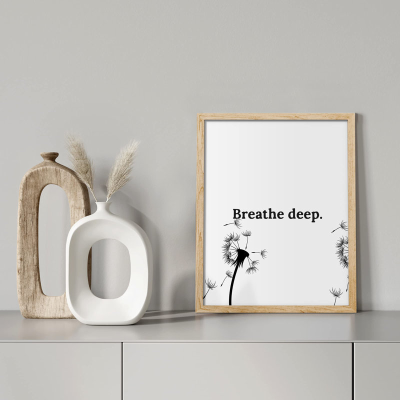 " Breathe Deep Dandelion Text ", Natural, 10" H x 8" W