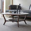 Table de bout ronde double en noyer noir