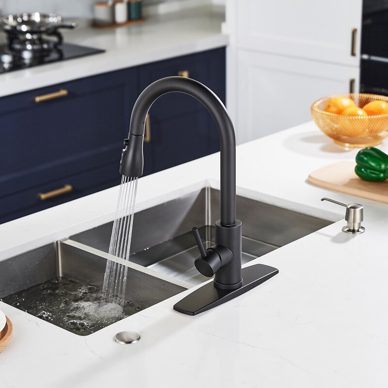 FORIOUS Pull Down Kitchen Faucet & Reviews | Wayfair