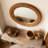 31.3" Hammered Gold Round Wall Mirror