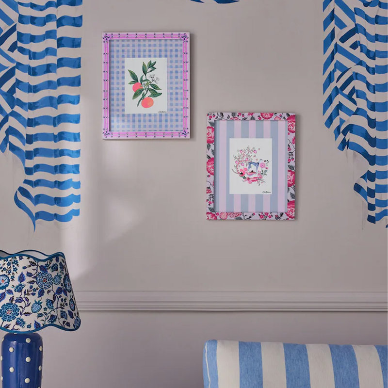 Cath Kidston Set of 2 Floral Wall Art - Blue/Pink