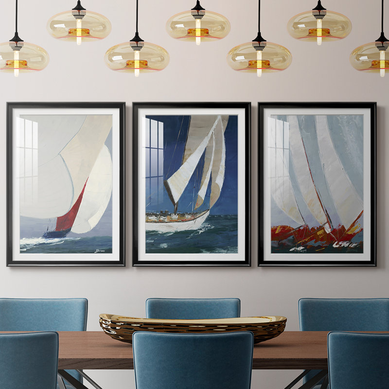 Gallery Racing the Wind, reproduction d'art encadrée personnalisée de qualité supérieure - 3 pièces, H 15 po x l 19 po, Noir