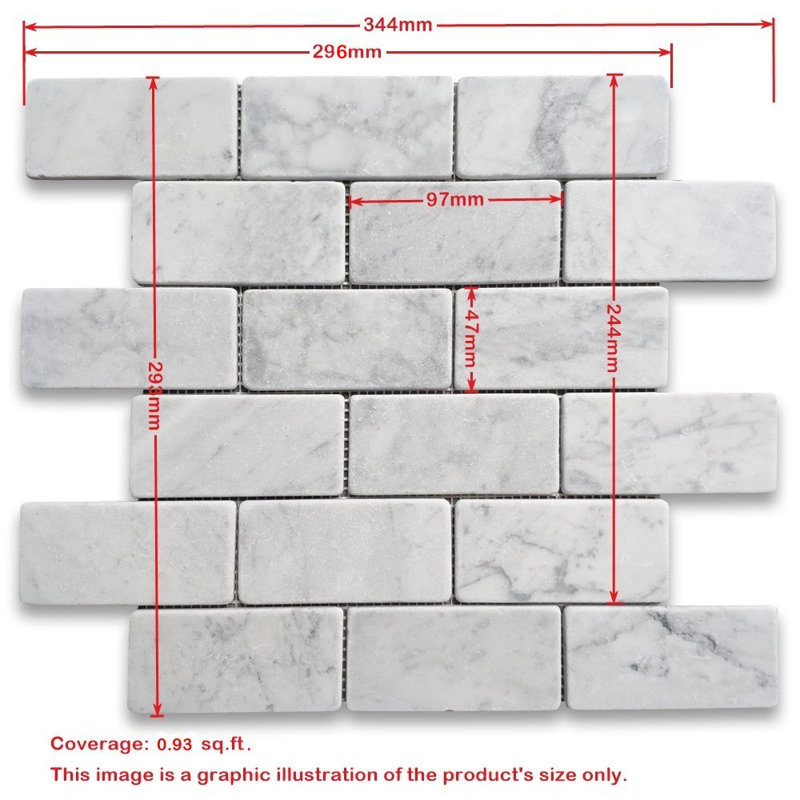 Carreau de mosaïque pour mur et plancher en brique de marbre 12 po x 12 po Bardiglio, Gris foncé