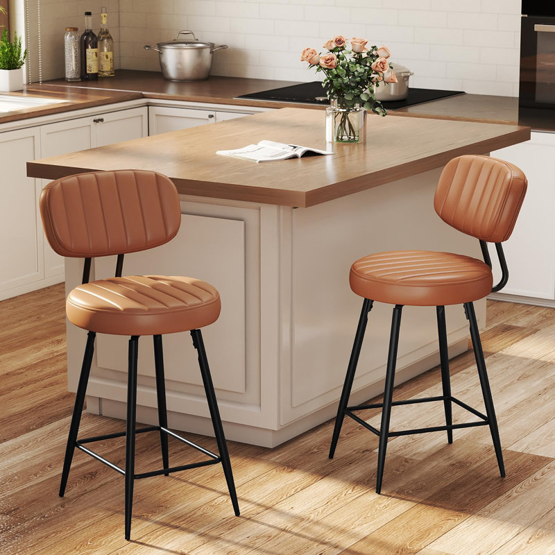 Ensemble de 2 tabourets pivotants 26 po, Brun
