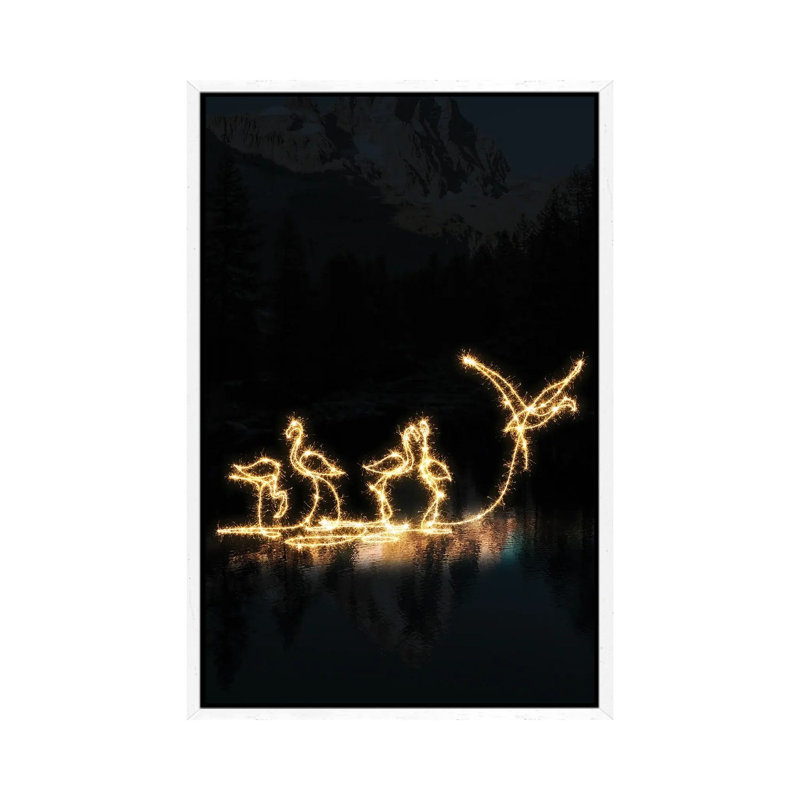 Flamingo II by Gab Fernando - Gallery-Wrapped Canvas Giclée on Canvas, White Framed, 66.04 cm H x 45.72 cm W