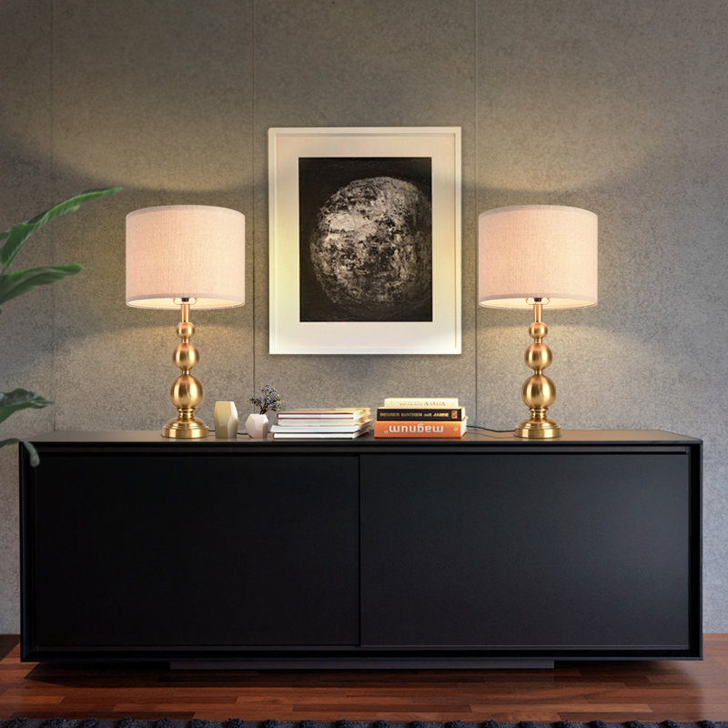 24.4" Table Lamps Set of 2, Gold