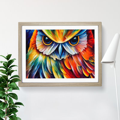 XH1022-6547X Owl Painting Vol.4 Abstract 1 Piece Single Picture Frame Wall Art