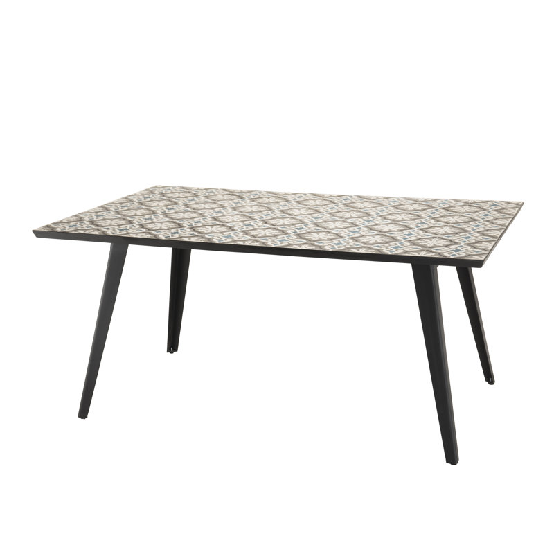 Karley Rectangular Metal Outdoor Dining Table , 162cm cm W 102cm cm D