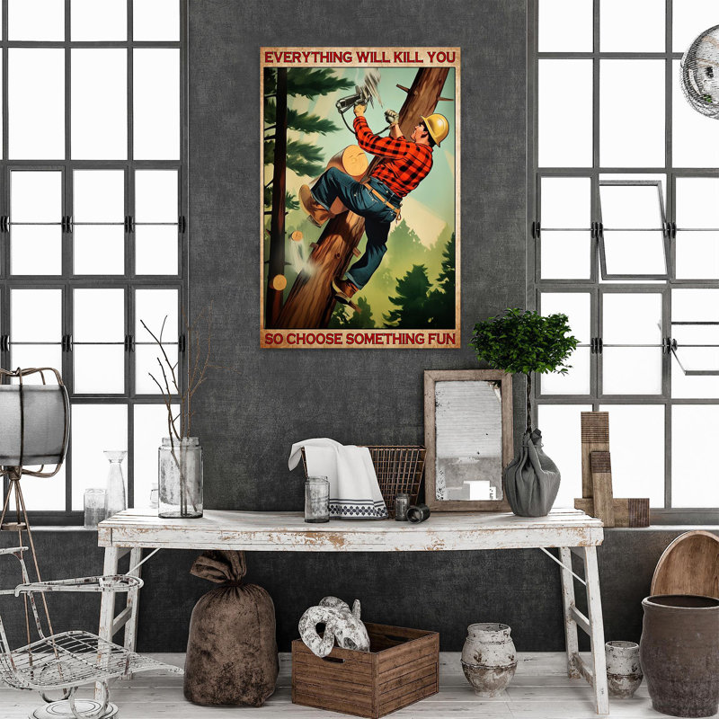 «Wood Cutter Man Choisissez Quelque chose» - 1 pièce, H 36 po x l 24 po x P 1,25 po