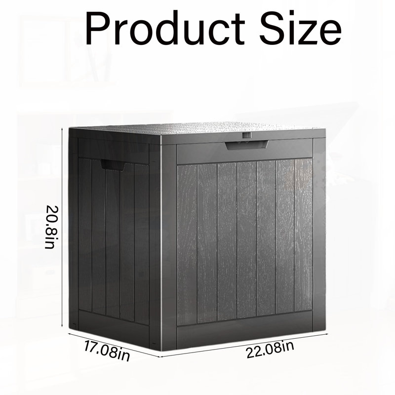 31 Gallon Indoor or Outdoor Backyard Patio Small Storage Deck Box with side handles and lockable lid, Brown
