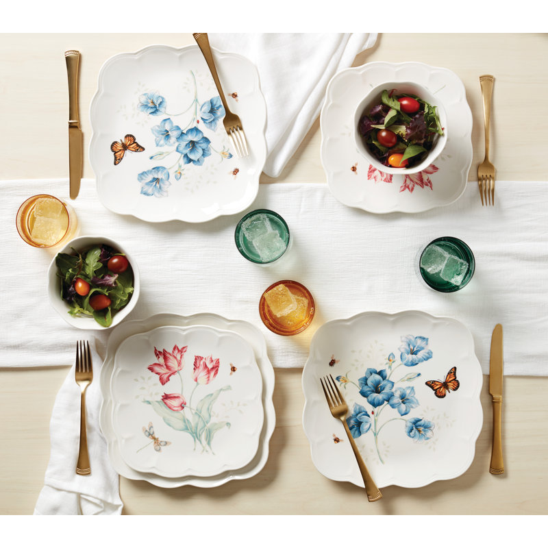 Butterfly Meadow Square 4Pc Dinner Plates