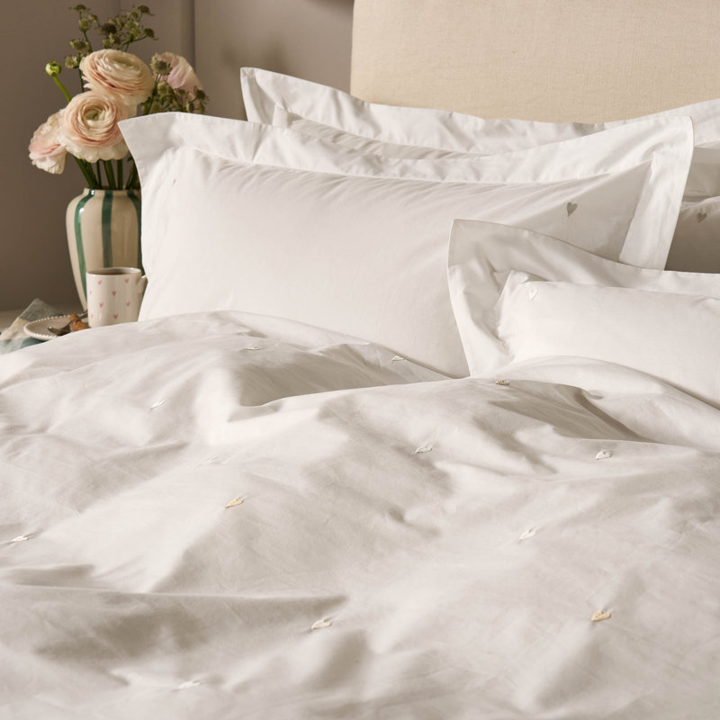 Love Hearts Pale Natural Pillowcase Pair