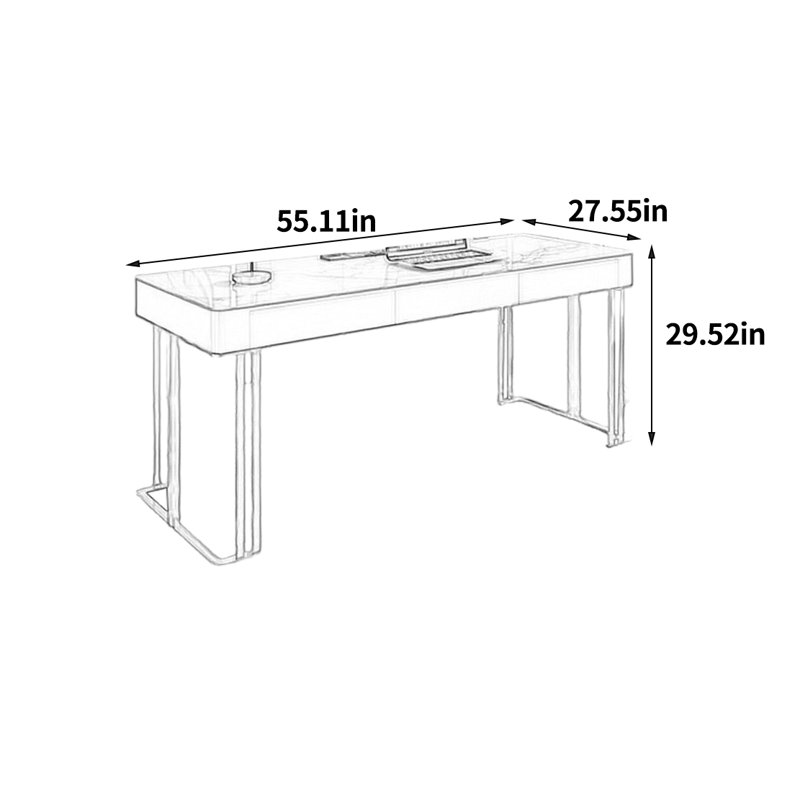 Bureau exquis haut de gamme, H 29,52 po x l 55,11 po x P 27,55 po
