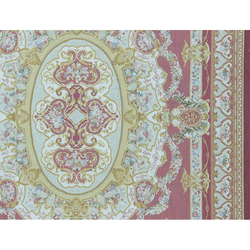 Hand-Knotted High-Quality Red and Ivory Area Rug