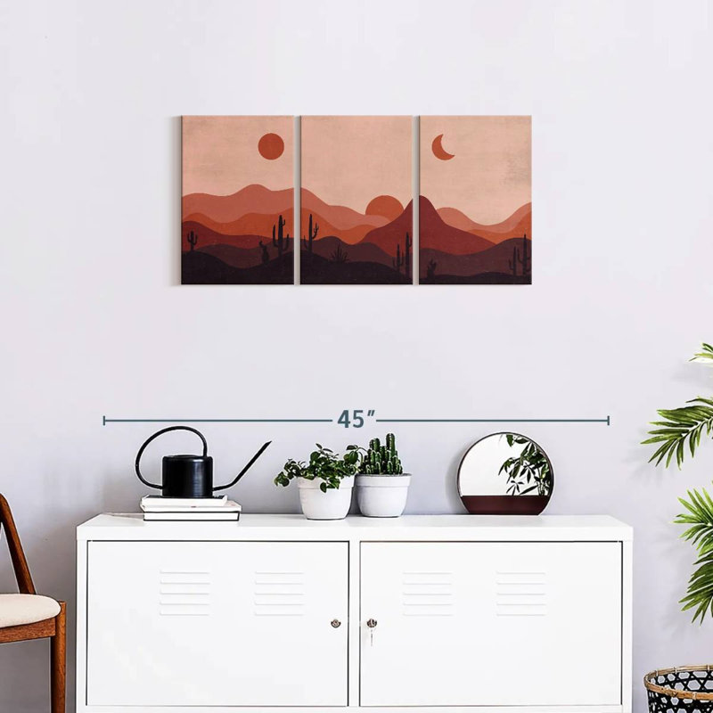 Désert de paysages abstraits, impression sur toile, H 32 po x l 15 po x P 1,25 po
