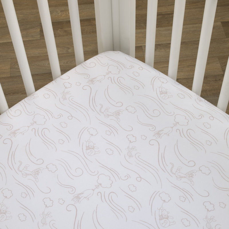 Drap-housse pour lit de bébé NoJo Disney Winnie l'ourson - Blustery Day Clouds