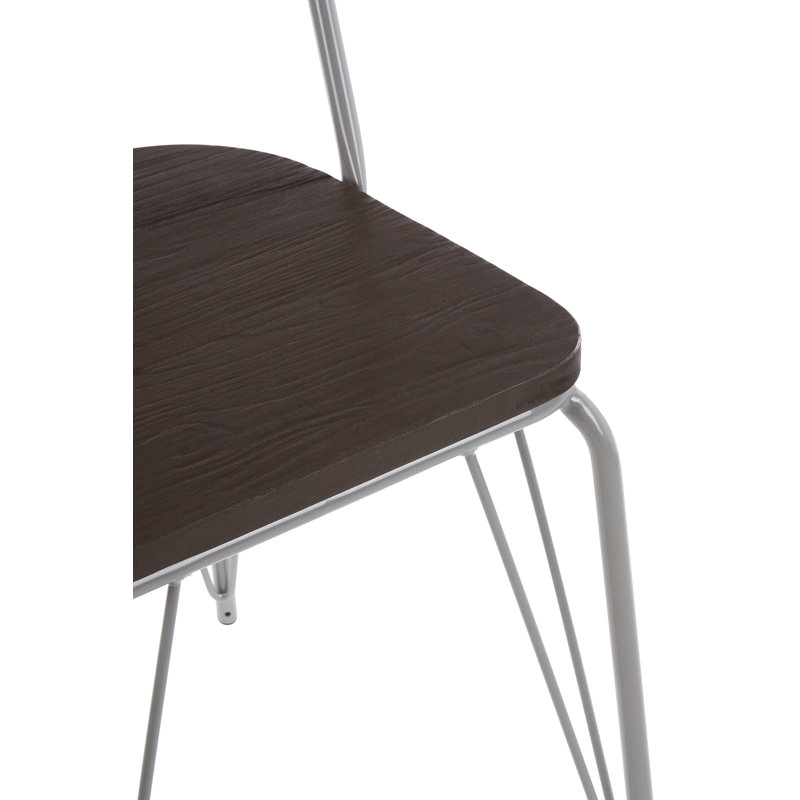 Latham 46cm H Slat Back Dining Chair, Grey/Dark Brown