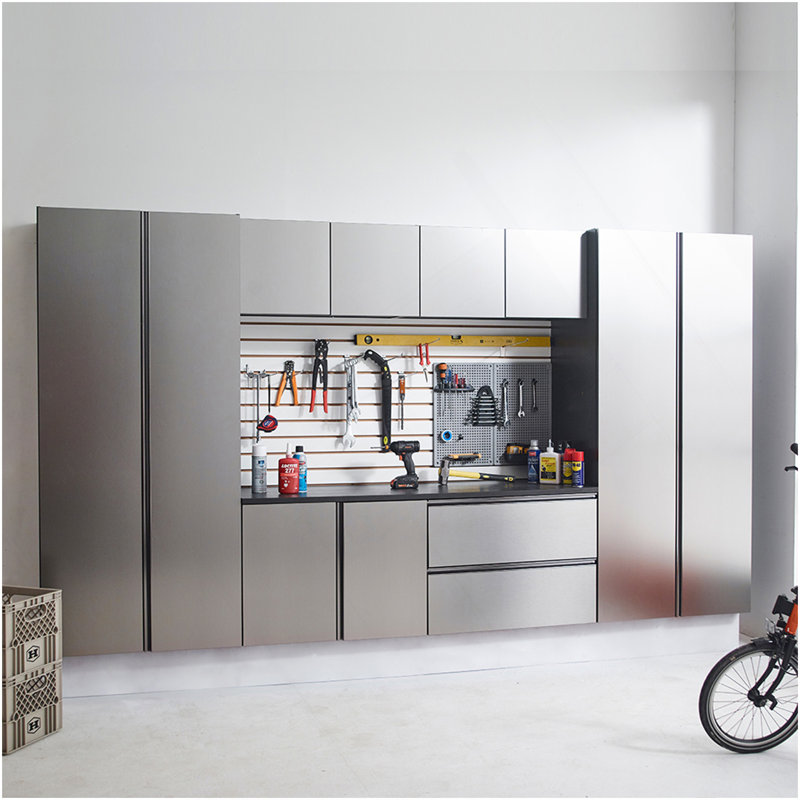 Metallic Grey Garage Cabinet Set A (7-Piece)