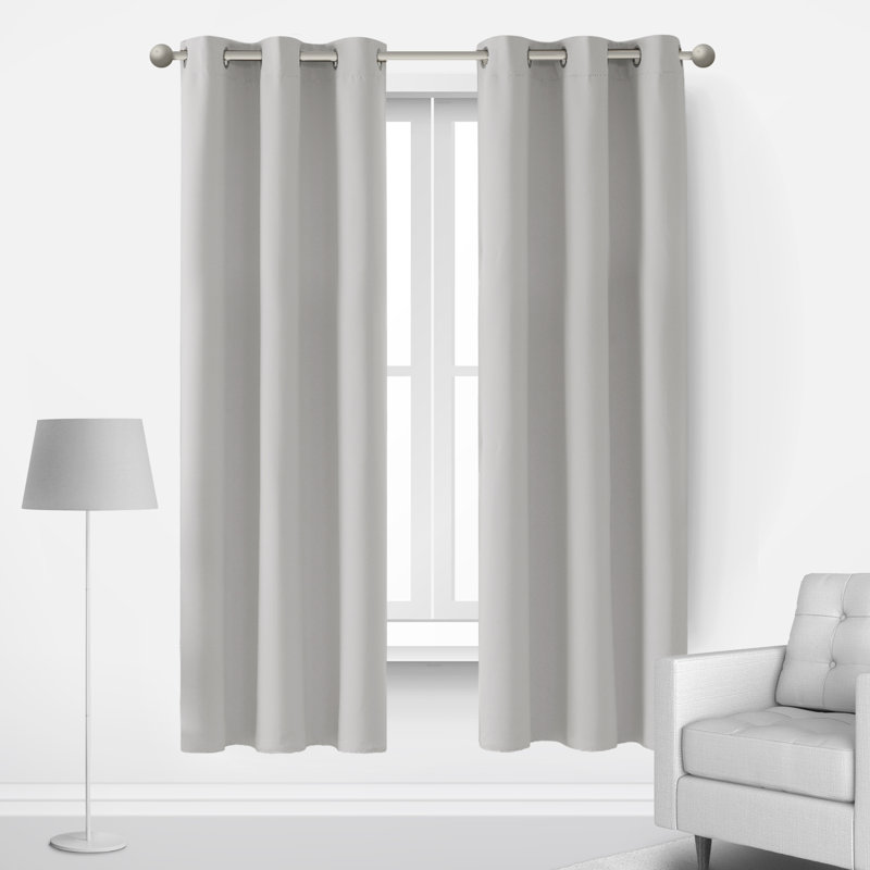 Paire de rideaux obscurcissant avec œillets Lompoc, Blanc grisâtre, L 42 po x L 72 po