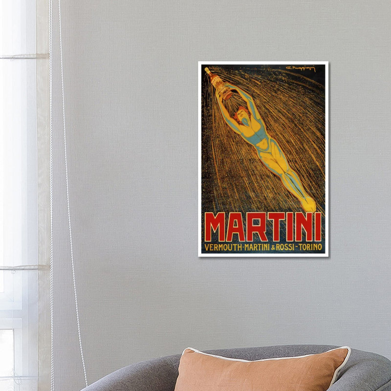 Martini (Vermouth Martini & Rossi) Advertising Vintage Poster - Wrapped Canvas Print, 66.04 cm H x 45.72 cm W x 1.91 cm D