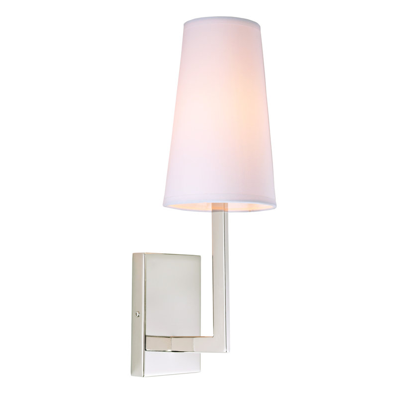 Damian Armed Sconce, Polished Nickel