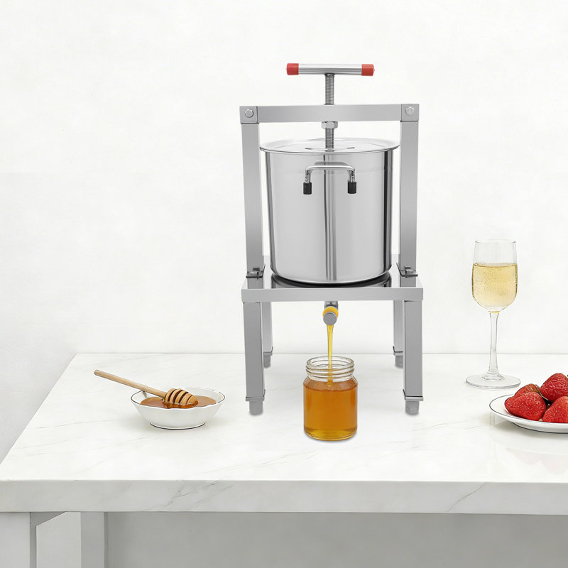 Daveen Stainless Steel Manual Honey Extractor Farms Beehives Food Factories, Silver