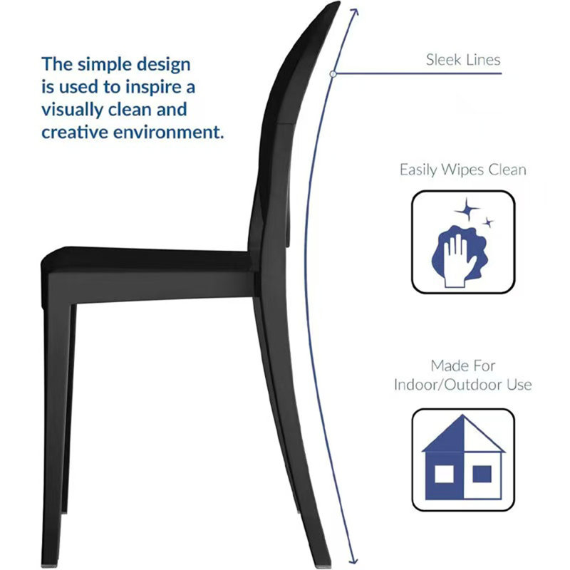 Alfonzo Modern Contemporary Art Deco Stackable Stacking Molded Acrylic Luctie photography Kitchen Dining Chair Side Armless Desk Patio Indoor Outdoor